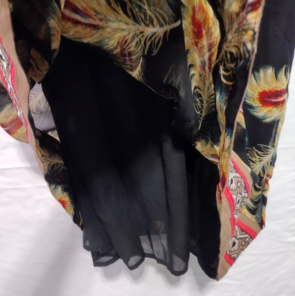 Forever 21 Feather Print Bobo Mini Dress Size S - Picture 6 of 12